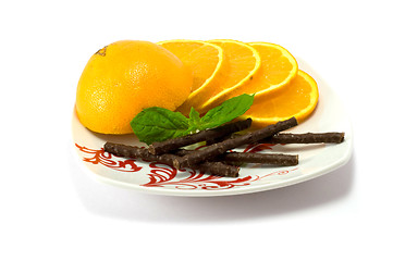 Image showing Orange, mint, cocolate