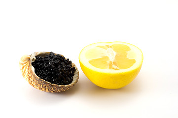 Image showing Seashell and lemon