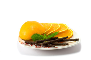 Image showing Orange, mint, cocolate