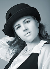Image showing young woman in bonnet