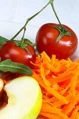 Image showing salad ingredient on a plate