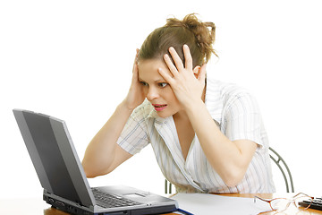 Image showing Businesswoman in despair