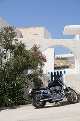 Image showing street scene greek island architecture