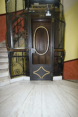 Image showing antique elevator hotel athens greece