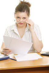 Image showing Interrupted businesswoman
