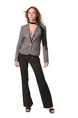 Image showing beautiful sexual girl in business suit