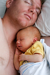 Image showing Father and baby