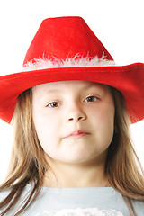 Image showing Little girl in red hat