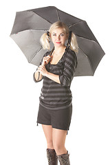 Image showing Woman with umbrella