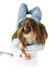 Image showing Drawing little girl