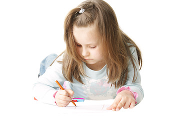 Image showing Girl drawing