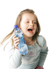 Image showing Shouting girl with water