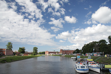 Image showing Clouds over river