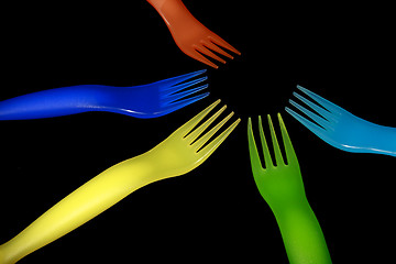 Image showing plastic forks background