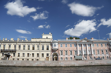 Image showing Two coloured building