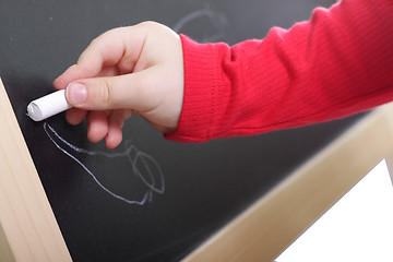 Image showing Hand drawing on blackboard