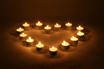 Image showing Heart of Candles