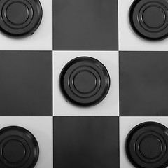 Image showing Black checkers background