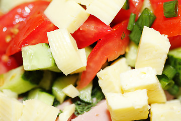 Image showing Sliced tomatoes and cheese