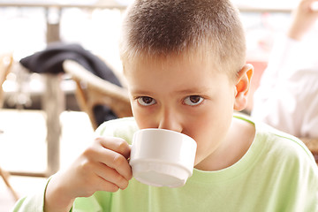 Image showing Drinking hot chocolate