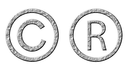 Image showing 3D Stone Copyright and Registered Symbols