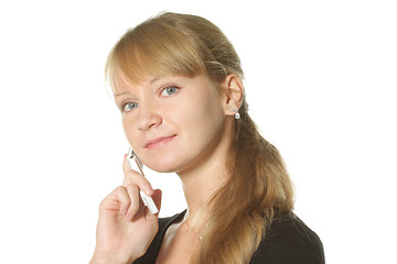 Image showing Blonde with mobile phone