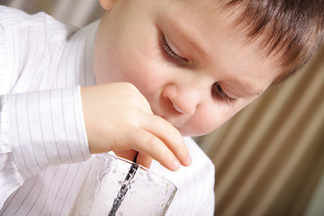 Image showing Emptied  juice glass