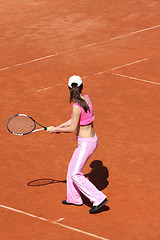 Image showing Girl playing tennis