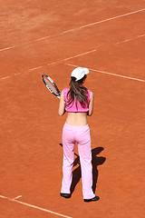 Image showing Girl playing tennis