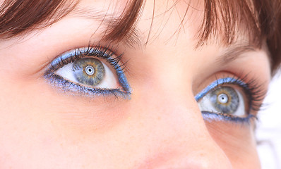 Image showing beautiful woman`s open colorful eye