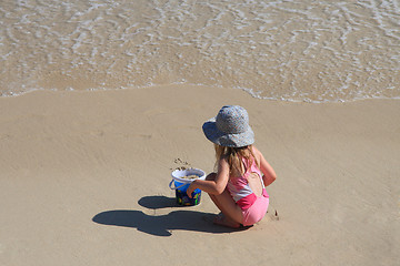 Image showing Kids on the beach,