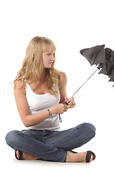 Image showing Closing umbrella