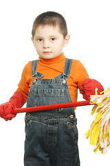 Image showing Little cleaner boy