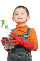 Image showing Boy with spray