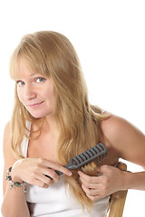 Image showing Brushing hairs