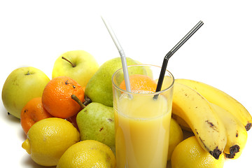 Image showing Juice and fruits