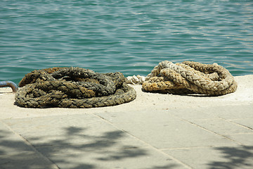 Image showing Mooring ropes