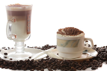 Image showing Latte and cappuccino