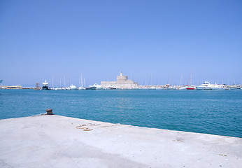 Image showing Rhodes Fort harbor
