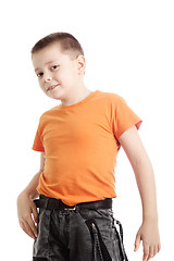 Image showing Photo of boy in orange