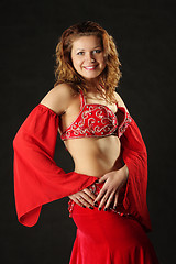 Image showing Belly dancer in red