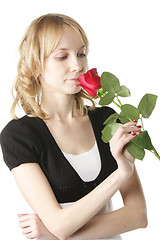 Image showing Girl with rose