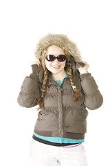 Image showing Funny girl in winter clothes