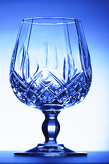 Image showing Blue glass goblet