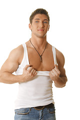 Image showing Guy in sleeveless shirt