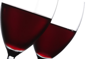 Image showing Two glass of red wine closeup