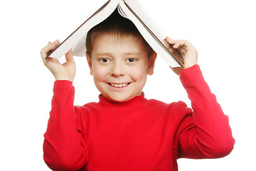 Image showing Happy boy with book