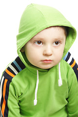 Image showing Boy in green hood