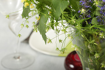 Image showing Flowers on table