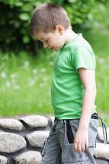 Image showing Boy in summer sideview